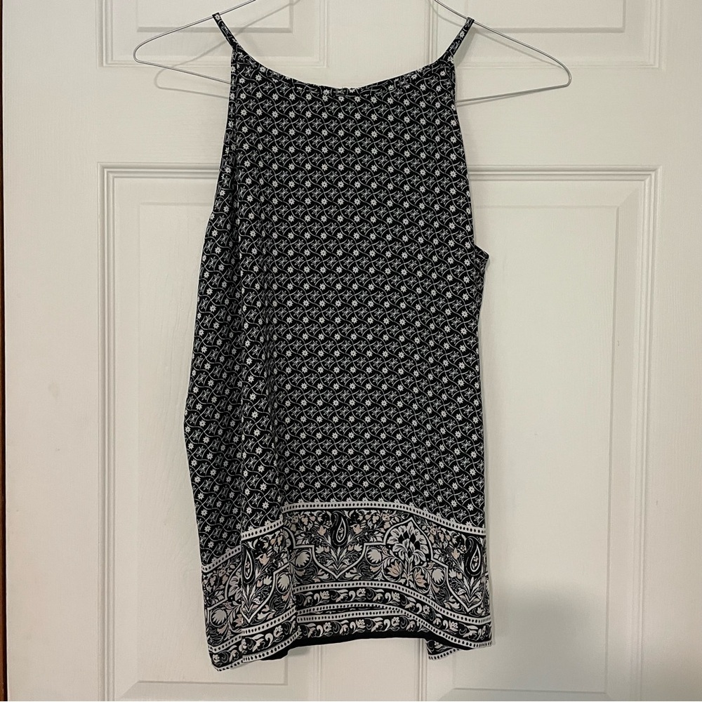 LOFT Black and White Patterned Camisole